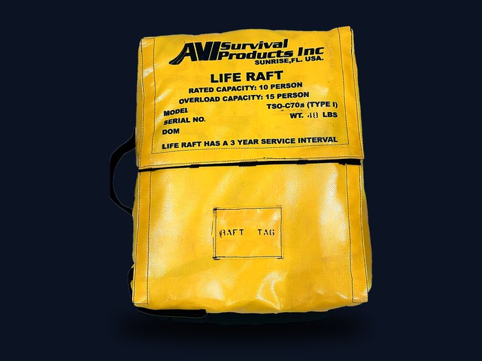 Survival Products RAF1210 life raft valise, 10 person rated, 15 overload, TSO-C70a Type I